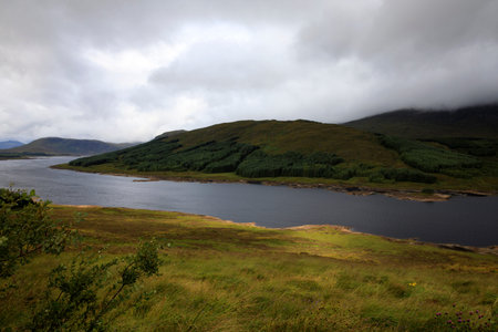 Skye Island (Scotland), UK - August 15, 2018: Typical landscape of Scotland, Isle of Skye, Inner...