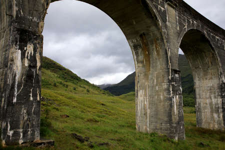 Glenfinnan - Skye Island (Scotland), UK - August 15, 2018: Glenfinnan Viaduct, Scotland, United Kingdomのeditorial素材