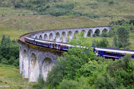 Glenfinnan - Skye Island (Scotland), UK - August 15, 2018: Glenfinnan Viaduct, Scotland, United Kingdomのeditorial素材