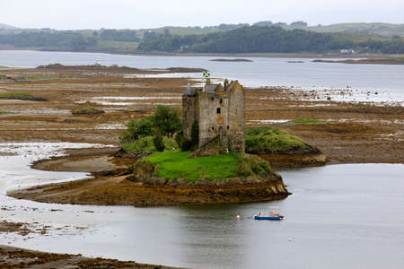 Loch Laich (Scotland), UK - August 15, 2018: Castle Stalker, Scotland, United Kingdomのeditorial素材