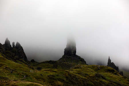Trotternish - Skye Island (Scotland), UK - August 13, 2018: The Old Man of Storr, Trotternish, Isle of Skye, Inner Hebrides, Scotland, United Kingdomのeditorial素材