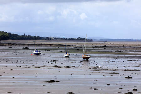 Blackness (Scotland), UK - August 15, 2018: The low tide near Blackness Castle, Blackness, Scotland, United Kingdomのeditorial素材