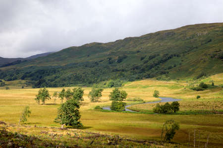 Loch Awel (Scotland), UK - August 15, 2018: The landscape near Loch Awe, Scotland, United Kingdomのeditorial素材