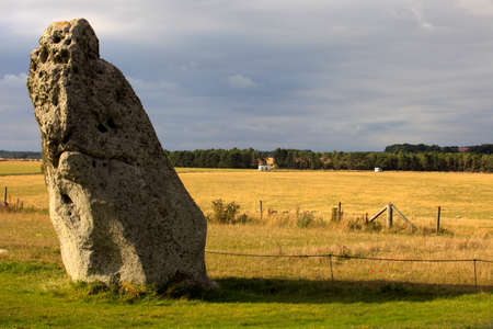 Stonehenge (England), UK - August 06, 2015: Stonehenge megalithic site, Amesbury, Wiltshire , England, United Kingdom.のeditorial素材