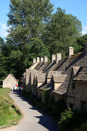 Bibury (England), UK - August 05, 2015: Bibury village view, Gloucestershire, England, United Kingdom.のeditorial素材