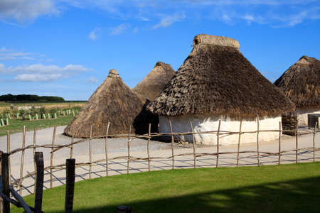 Stonehenge (England), UK - August 06, 2015: A typical house in Stonehenge megalithic site, Amesbury, Wiltshire , England, United Kingdom.のeditorial素材
