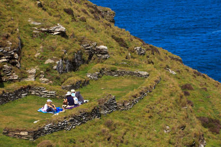Tintagel (England), UK - August 10, 2015: Tintagel coastline, Cornwall, United Kingdom.のeditorial素材