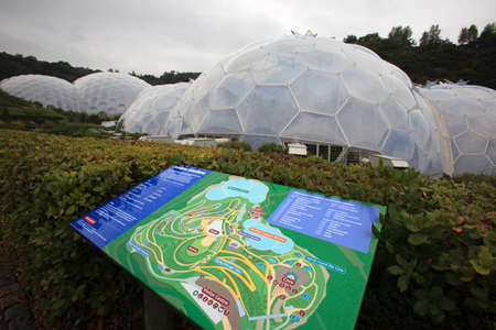 St. Austell (England), UK - August 14, 2015: Eden Project map, St. Austell, Cornwall, England, United Kingdom.のeditorial素材
