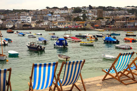 St. Ives (England), UK - August 13, 2015: St. Ives beach, Cornwall, United Kingdom.のeditorial素材