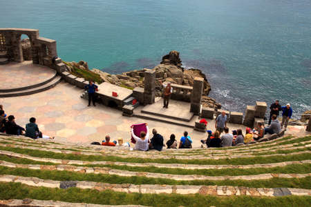 Porthcurno (England), UK - August 16, 2015: The Minack Theatre, Porthcurno, Cornwall, England, United Kingdom.のeditorial素材