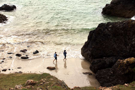 Lizard (England), UK - August 16, 2015: Lizard Peninsula area and beaches, Cornwall, England, United Kingdom.のeditorial素材