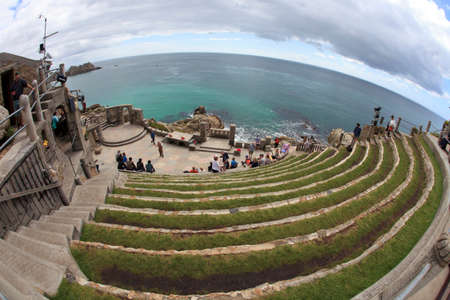 Porthcurno (England), UK - August 16, 2015: The Minack Theatre, Porthcurno, Cornwall, England, United Kingdom.のeditorial素材