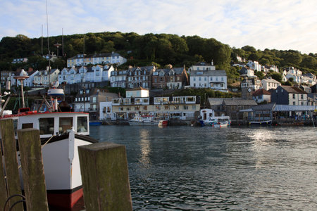 Looe (England), UK - August 22, 2015: Looe harbor, Cornwall, England, United Kingdom.
