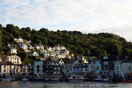 Looe (England), UK - August 22, 2015: Looe harbor, Cornwall, England, United Kingdom.