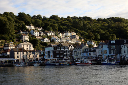 Looe (England), UK - August 22, 2015: Looe harbor, Cornwall, England, United Kingdom.