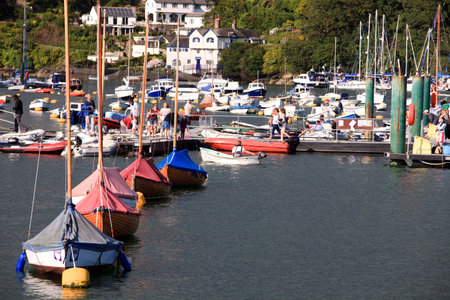 Fowey (England), UK - August 19, 2015: Fowey harbor, Cornwall, England, United Kingdom.