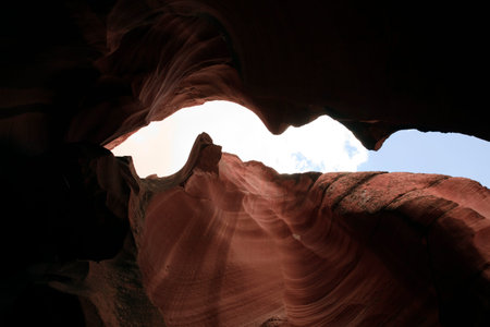 Page, Arizona / USA - August 05, 2015: Rock formations inside Upper Antelope Canyon, Page, Arizona, USAのeditorial素材