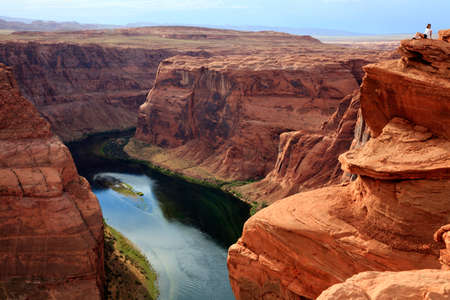 Page, Arizona / USA - August 05, 2015: Horseshoe Bend seen from the lookout point, Colorado river, Page, Arizona, USAのeditorial素材