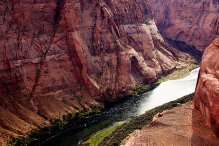 Page, Arizona / USA - August 05, 2015: Horseshoe Bend seen from the lookout point, Colorado river, Page, Arizona, USAのeditorial素材