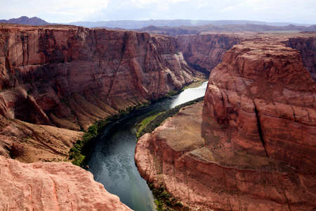 Page, Arizona / USA - August 05, 2015: Horseshoe Bend seen from the lookout point, Colorado river, Page, Arizona, USAのeditorial素材