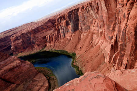 Page, Arizona / USA - August 05, 2015: Horseshoe Bend seen from the lookout point, Colorado river, Page, Arizona, USAのeditorial素材