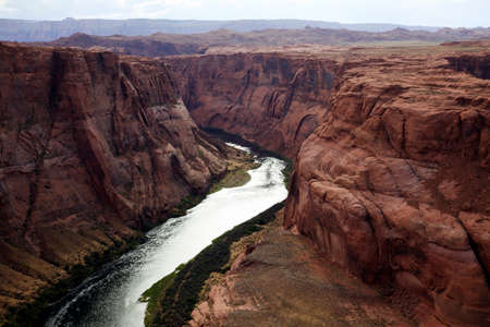 Page, Arizona / USA - August 05, 2015: Horseshoe Bend seen from the lookout point, Colorado river, Page, Arizona, USAのeditorial素材