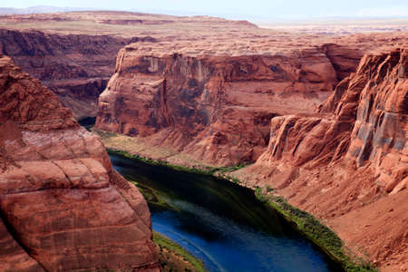 Page, Arizona / USA - August 05, 2015: Horseshoe Bend seen from the lookout point, Colorado river, Page, Arizona, USAのeditorial素材