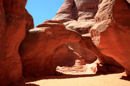 Moab, Utah / USA - August 18, 2015: Rock formation and landscape at Arches National Park, Moab, Utah, USAのeditorial素材