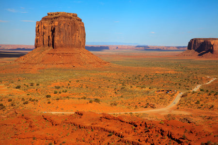 Utah/Arizona / USA - August 10, 2015: The Monument Valley Navajo Tribal Reservation landscape,...