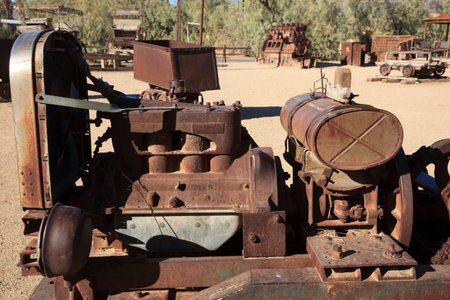 California / USA - August 22, 2015: A old engine in Death Valley National Park, California, USAのeditorial素材