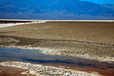 California / USA - August 22, 2015: The salt lake landscape in Death Valley National Park, California, USAのeditorial素材
