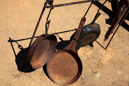 Calico, California / USA - August 23, 2015: An old pot in Calico Ghost Town, Calico, California, USAのeditorial素材