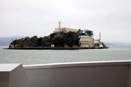 San Francisco, California / USA - August 25, 2015: Alcatraz penitentiary and island, San Francisco, California, USAのeditorial素材