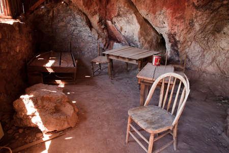 Calico, California / USA - August 23, 2015: A house in a cave in Calico Ghost Town, Calico, California, USAのeditorial素材