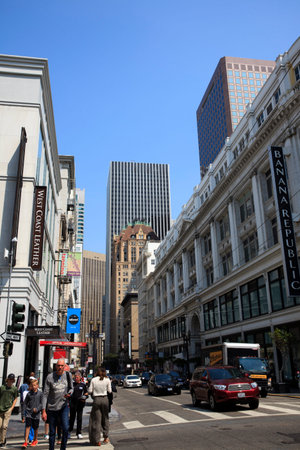 San Francisco, California / USA - August 25, 2015: A central road in San Francisco city, San...