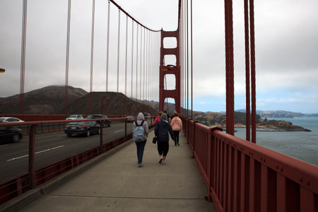 San Francisco, California / USA - August 28, 2015: The Golden gate Bridge, San Francisco,...