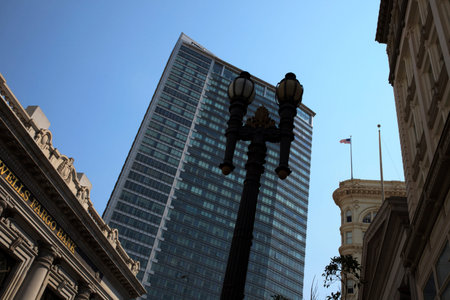 San Francisco, California / USA - August 25, 2015: Business district and buildings in San Francisco city, San Francisco, California, USAのeditorial素材