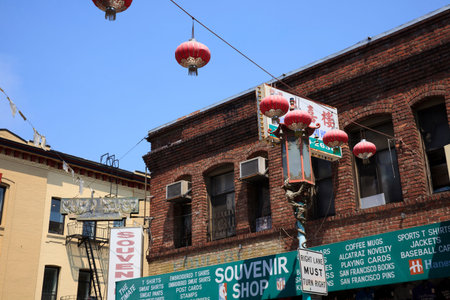 Chinatown China Town, San Francisco, California, USAのeditorial素材