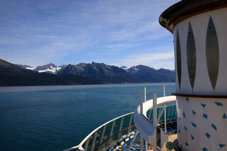 Seward, Alaska / USA - August 08, 2019: Ship cruise deck view, Seward, Alaska, USAのeditorial素材