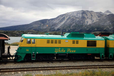 Skagway, Alaska / USA - August 10, 2019: White pass train, Skagway, Alaska, USAのeditorial素材
