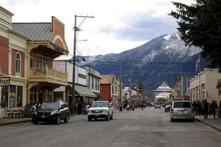Skagway, Alaska / USA - August 12, 2019: Skagway town, Skagway, Alaska, USAのeditorial素材
