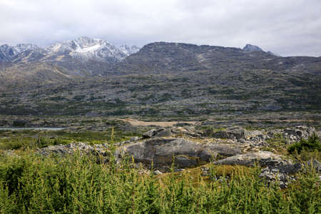 Skagway, Alaska / USA - August 12, 2019: White Pass landscape view, Skagway, Alaska, USAのeditorial素材