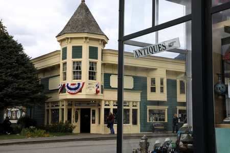 Skagway, Alaska / USA - August 12, 2019: Skagway town , Skagway, Alaska, USA