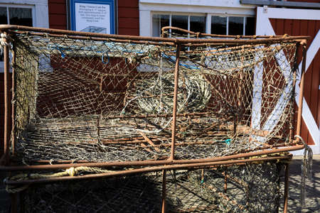 Strait Point, Alaska / USA - August 13, 2019: Fish trap at Strait Point, Strait Point, Alaska, USAのeditorial素材