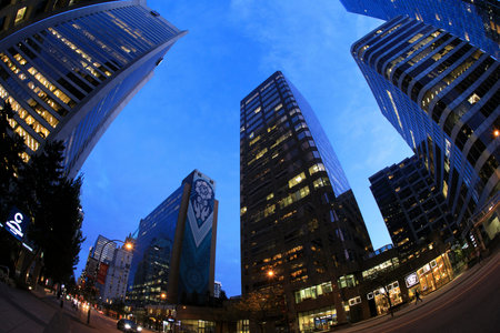 Vancouver, America - August 18, 2019: Vancouver building view, Vancouver, America