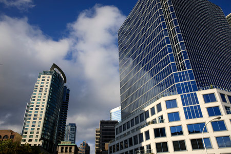 Vancouver, America - August 18, 2019: Vancouver building view, Vancouver, Americaのeditorial素材