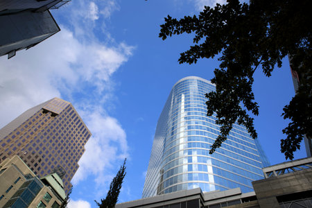 Vancouver, America - August 18, 2019: Vancouver building view, Vancouver, America