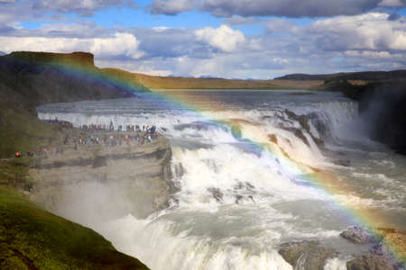 Gullfoss / Iceland - August 25, 2017: The famous Gullfoss waterfall, Iceland, Europeのeditorial素材