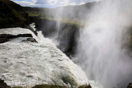 Gullfoss / Iceland - August 25, 2017: The famous Gullfoss waterfall, Iceland, Europeのeditorial素材