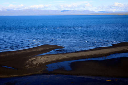 Vatnsnes / Iceland - August 27, 2017: A volcanic beach in Vatnsnes peninsula, Iceland, Europeのeditorial素材